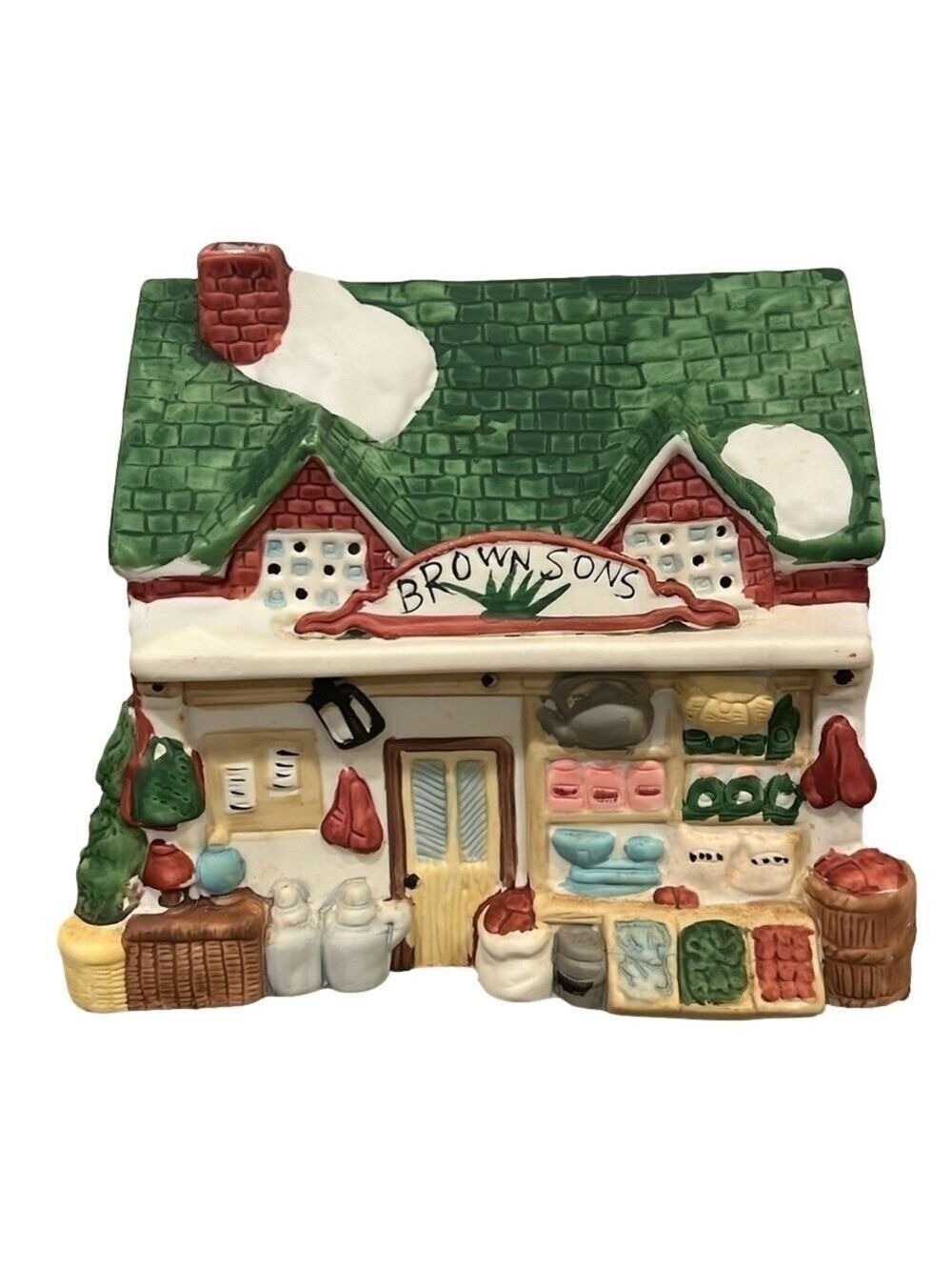 Dickensville Collectibles Noma Rex & Lee Lighted Village House Brown Sons Shop